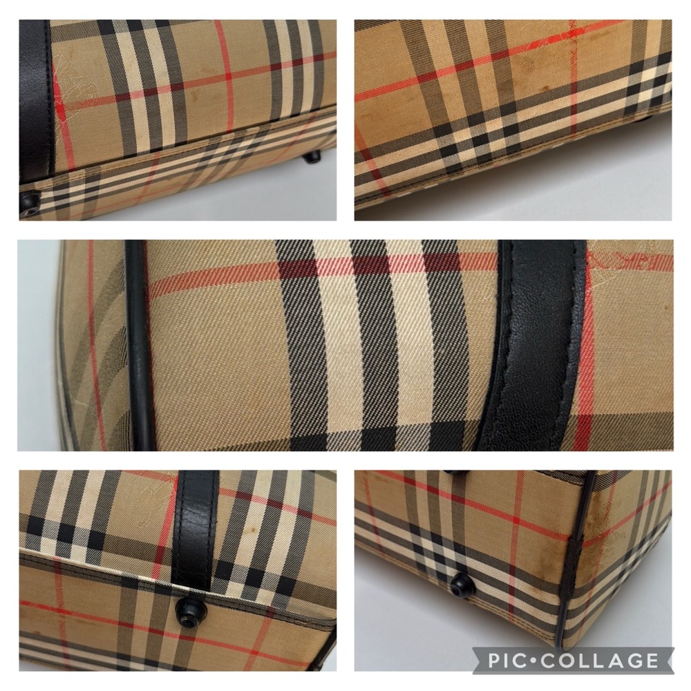 Authentic Burberry Horse Nova Check Leather & Canvas Large Boston Bag - Picture 15 of 15